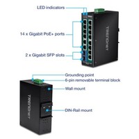 SWITCH 16-PORT INDUSTRIAL GIGABIT POE