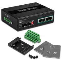 SWITCH 6-PORT HARDENED INDUSTRIAL GIGABIT POE+  /W 2 SFP