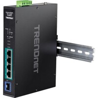 SWITCH 5-PORT INDUSTRIAL 4 GIGABIT POE+ AND 1 SFP DIN-RAIL SWITCH