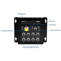 SWITCH 8-PORT INDUSTRIAL EN50155 M12 GIGABIT POE+ RAILWAY SWITCH