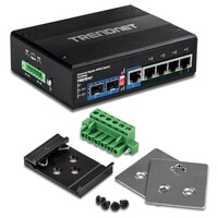 SWITCH 6-PORT HARDENED INDUSTRIAL GIGABIT ULTRA POE DIN-RAIL