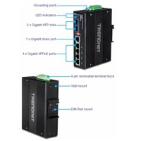 SWITCH 6-PORT HARDENED INDUSTRIAL GIGABIT ULTRA POE DIN-RAIL