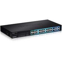 SWITCH 24-PORT 10/100MBPS WEB SMART POE  W/ 4 GIGABIT PORTS AND 2 MINI-GBIC SLOTS