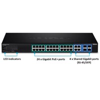 SWITCH 24-PORT GIGABIT WEB SMART POE SWITCH PLUS 4 SFP SLOTS