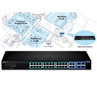 SWITCH 24-PORT GIGABIT WEB SMART POE SWITCH PLUS 4 SFP SLOTS