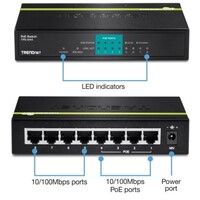 SWITCH 8-PORT (4 10/100/ 4 POE) POE