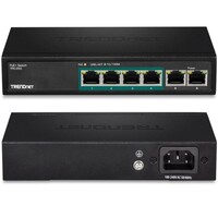 SWITCH 6-PORT 4 10/100MBPS POE+ AND 2 10/100 FAST ETHERNET  (60W) SEE ALSO GIGABIT TRE TPE-TG51G