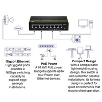 SWITCH 8-PORT GREENNET GIGABIT POE+  (4 POE+/ 4 NON-POE)