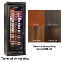 WINE COOLER 141 BOTTLES BLACK BODY, STAINLESS STEEL DOOR SINGLE-ZONE 3 COLOR BACKLIT LIGHTING