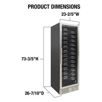 WINE COOLER 157 BOTTLES STAINLESS ZIG ZAG ACRYLIC RACKING