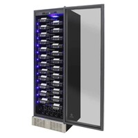 WINE COOLER 157 BOTTLES STAINLESS ZIG ZAG ACRYLIC RACKING