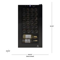 WINE COOLER 28 BOTTLE BLACK TOUCHSCREEN BUTLER SERIES