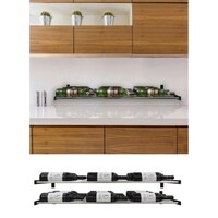 WINE RACK 3 BOTTLES DEEP WALL-MOUNTED HORIZONTAL DISPLAY