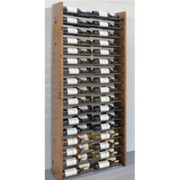 WINE RACK 17 HORIZONTAL DISPLAY RACK WITH WOOD SIDES 2 BOTTLES DEEP