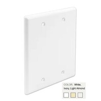 WALL PLATE DOUBLE GANG FLUSH STYLE BLANK FACEPLATE IVORY