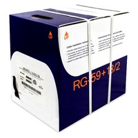 COAX SIAMESE RG59 + 18/2 RISER CMR BLACK 500' REEL IN BOX