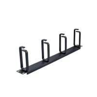 CABLE MANAGEMENT METAL FOUR RINGS HORIZONTAL CABLE MANAGER, SINGLE SIDED, 1U