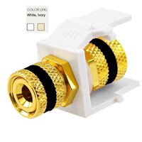 BINDING POST GOLD?PLATED FOR AUDIO SPEAKERS RED/BLACK PAIR IVORY