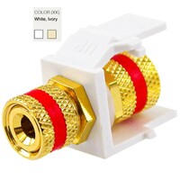 BINDING POST GOLD?PLATED FOR AUDIO SPEAKERS RED/BLACK PAIR WHITE