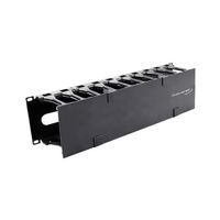 CABLE MANAGEMENT HORIZONTAL HIGH-DENSITY, SINGLE-SIDED CABLE MANAGER, DUAL HINGE, 2U