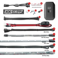 KIT 8X24" TUBES + 6X10" STRIPS + 4X3FT STRIPS XKCHROME CAR PROFESSIONAL KIT WITH DUAL-MODE DASH MOUN