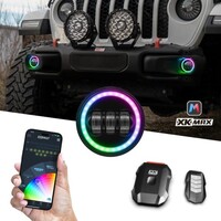 LIGHT FOG KIT 4" LED FOR JEEP JK, JL & JT - RGB CHASING HALO & APP CONTROL