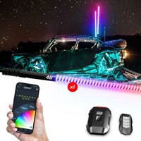 KIT 1 X 48"  XKMAX RGBW ADVANCED APP CONTROL LED WHIP LIGHT KIT FOR 4X4 OFFROAD UTV ATV