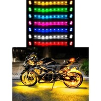 MOTORCYCLE KIT AMBER - 8XPOD + 2X8"STRIPS SINGLE COLOR XKGLOW LED ACCENT LIGHT