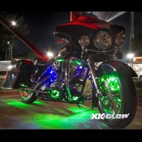 MOTORCYCLE/ATV/SNOWMOBILE KIT 6XCOMPACT PODS + 2X10" FLEX STRIPS 7 COLOR REMOTE CONTROL LED ACCENT L