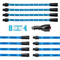 LIGHT CAR/TRUCK ACCENT KIT LIGHT BLUE - 8X24" TUBE + 4X 8" STRIP SINGLE COLOR XKGLOW UNDERGLOW LED