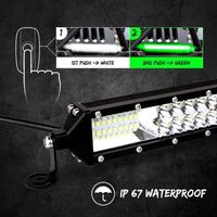 LED LIGHT BAR 20" 2 IN 1 W/ PURE WHITE & HUNTING GREEN FLOOD AND SPOT WORK LIGHT