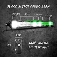 LIGHT BAR 30" 2-IN-1 LED W/ WHITE & HUNTING GREEN FLOOD & SPOT WORK LIGHT W/ FREE WIRING HARNESS/3 Y