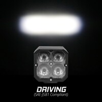 LIGHT LED ACCENT ROUND XKCHROME 20W CUBE WITH RGB - DRIVING BEAM W/FOG LIGHT BRACKET