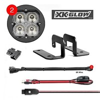 KIT LIGHT LED ACCENT 2PC ROUND XKCHROME 20W CUBE WITH RGB W/ CONTROLLER & FOG MOUNT- SPOT BEAM