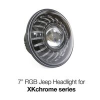 HEADLIGHT JEEP 7" RGB LED XKCHROME BLUETOOTH APP CONTROLLED KIT - NO CONTROLLER