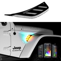 LIGHT FENDER RGB+AMBER VENT TURN SIGNAL RUNNING FOR JEEP JL,JT&JK|XKCHROME SMARTPHONE APP