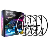 KIT LIGHT WHEEL 4PC 15" RING WITH DUAL-MODE DASH MOUNT CONTROLLER